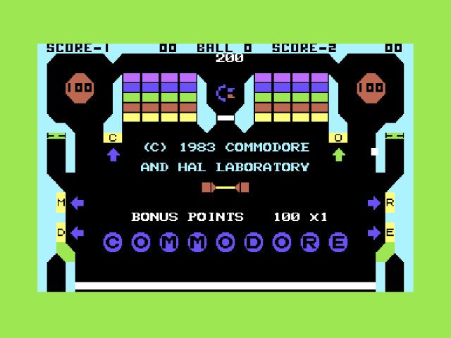 Pinball Spectacular title screen for Commodore 64